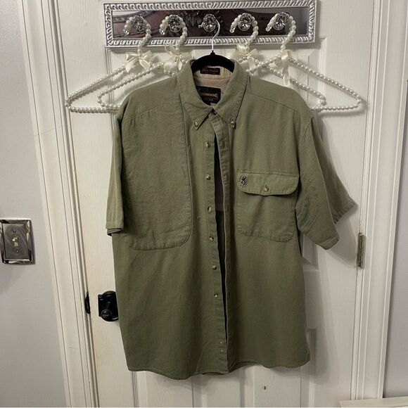 Browning Men's Green Button-Up Shirt - Picture 1 of 7